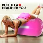 Blue Color Inflatable Air Roller For Yoga 100x85cm Barrel Gymnastics Training Track - 3