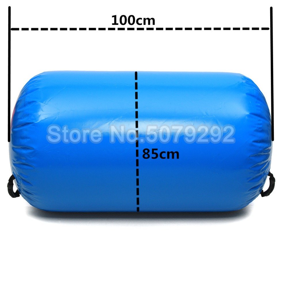 Blue Inflatable Yoga Roller 100x85cm Air Barrel For Gymnastics Training Balance Fitness Track - 1