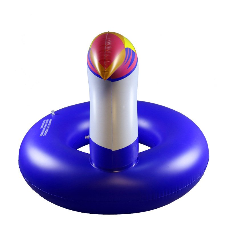 Inflatable Toucan Swimming Ring Blue Womens Beach Lounger Water Party Float Birdshaped Air Mattress Toy - 3