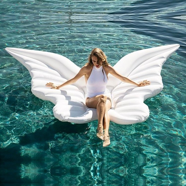 Inflatable Butterfly Wings Lounge Chair Pvc Floating Sofa For Pool Beach Party Angel Bed Inflatable - 2