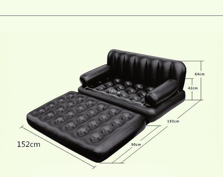 Black Modern Inflatable Air Sofa Bed Portable Folding Outdoor Camping Furniture For Home Living Room - 7 Black Modern Inflatable Air Sofa Bed Portable Folding Outdoor Camping Furniture For Home Living Room - 7