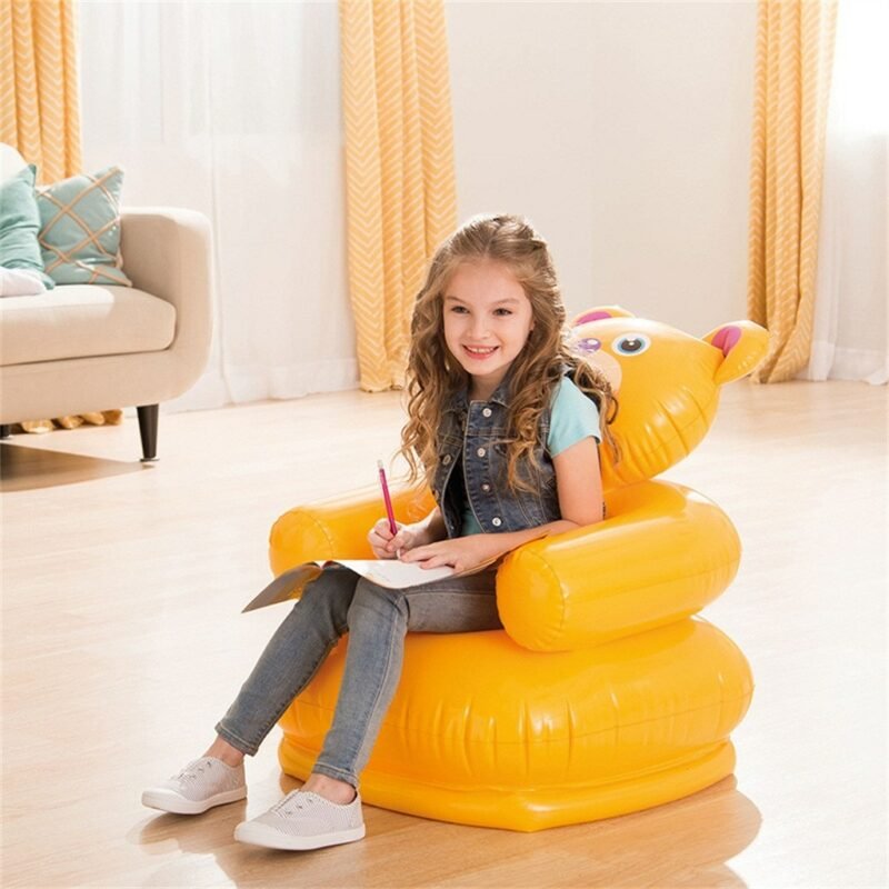 Cartoon Animal Inflatable Sofa Cute Portable Children Seat Tiger Bear For Kid 3-8 Years Old Lovely Kids' Pvc Chairs Baby Seats