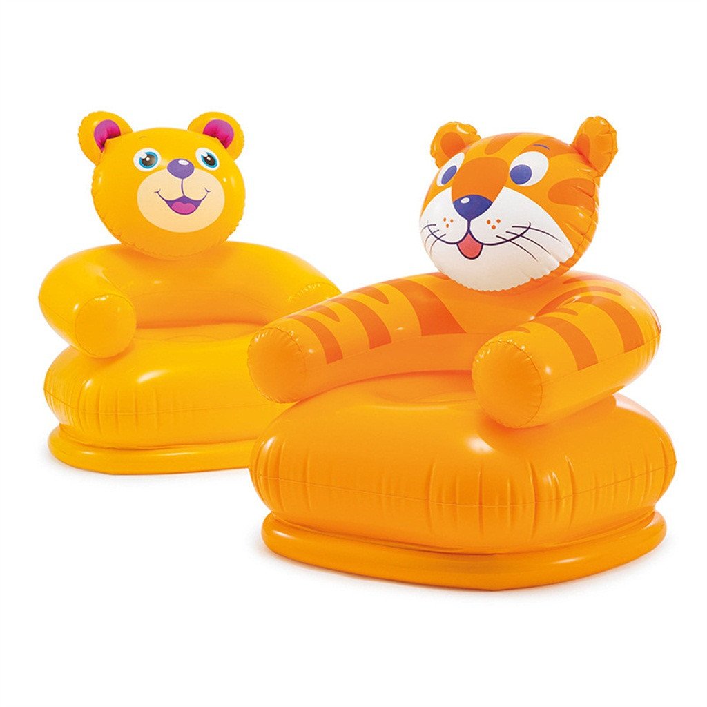 Cute Cartoon Animal Inflatable Kids Sofa Seat Portable Pvc Chair For Children 38 Years Tiger Bear Design Baby Seats - 7