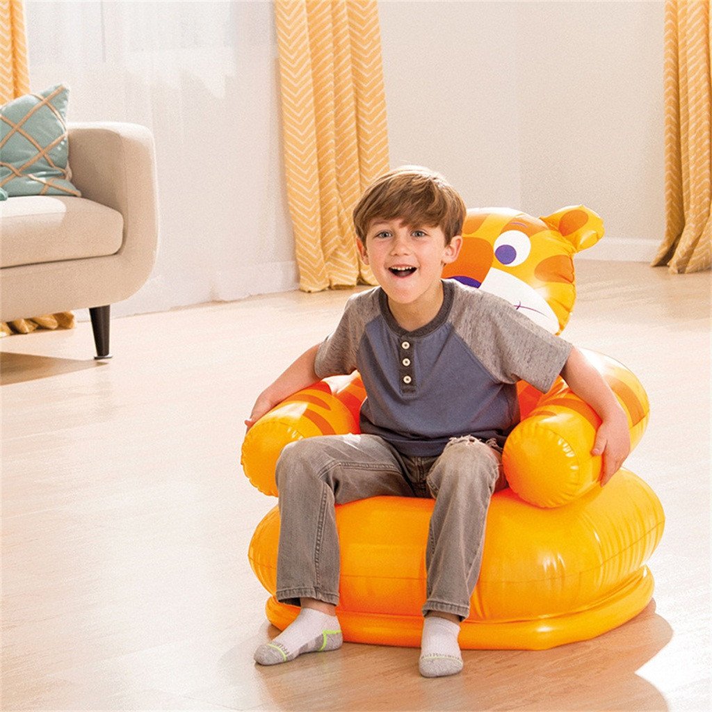 Cute Cartoon Animal Inflatable Kids Sofa Seat Portable Pvc Chair For Children 38 Years Tiger Bear Design Baby Seats - 11