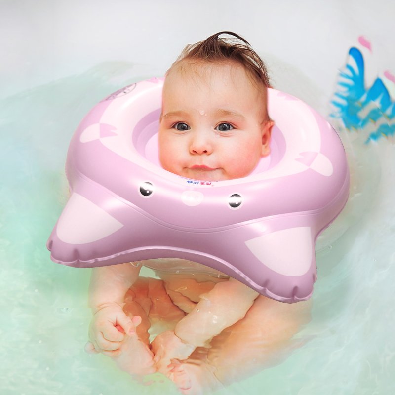 Newborn Baby Inflatable Swimming Ring Float 08 Months Cartoon Pig Design Infant Pool Buoy Bath Accessories - 4