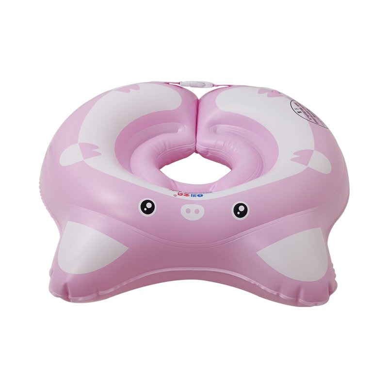 Newborn Baby Inflatable Swimming Ring Float 08 Months Cartoon Pig Design Infant Pool Buoy Bath Accessories - 8