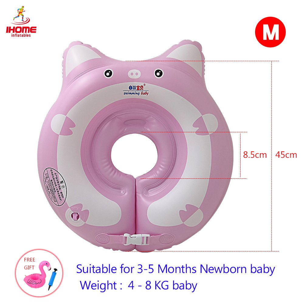 Newborn Baby Inflatable Swimming Ring Float 08 Months Cartoon Pig Design Infant Pool Buoy Bath Accessories - 2