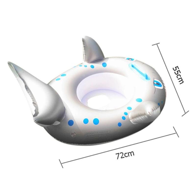 Cartoon Shark Inflatable Baby Swim Ring Safe Toddler Neck Float Circle Seat For Pool Fun - 6