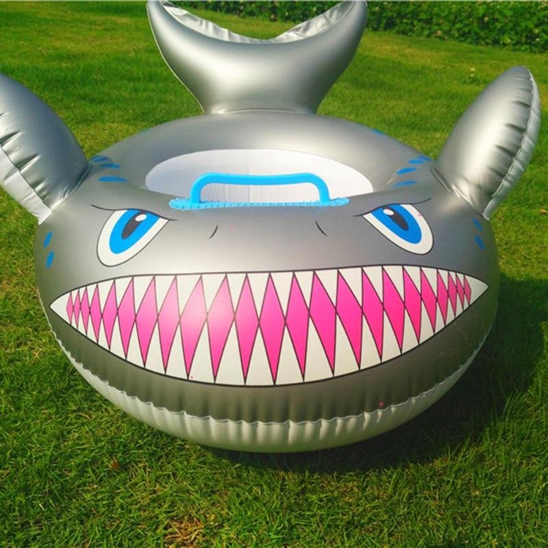 Cartoon Shark Inflatable Baby Swim Ring Safe Toddler Neck Float Circle Seat For Pool Fun - 2