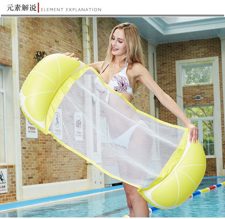 Deluxe Inflatable Water Hammock Cartoon Fruit Design Watermelon Lemon Pool Float Swimming Pool Recliner Bed Chair - 9