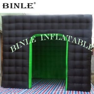 Celebration Ceremony 5x5m Big Green Black Inflatable Cube Tent Square Kiosk With Door For Outdoor Events - 2