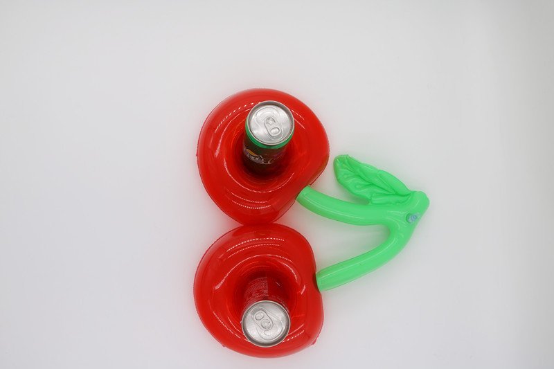Red Cherry Shaped Inflatable Drink Holders For Pool Party Floating Accessories For Adults Kids Double Pack - 7