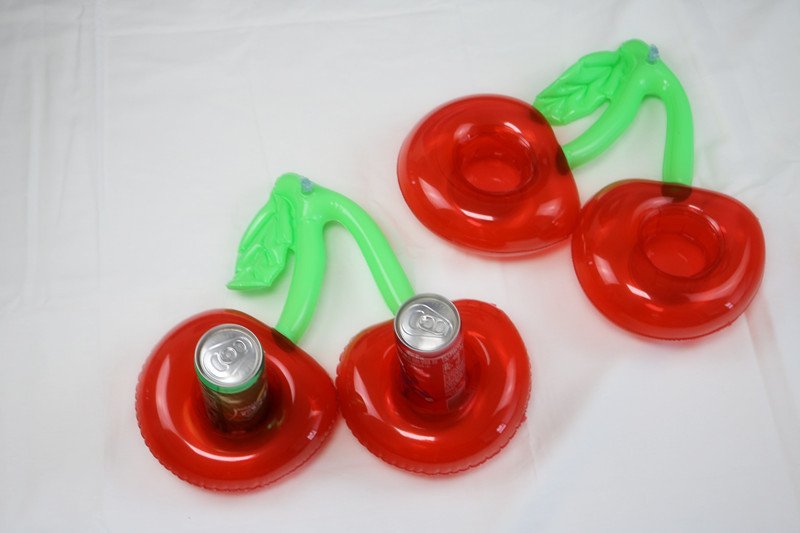 Red Cherry Shaped Inflatable Drink Holders For Pool Party Floating Accessories For Adults Kids Double Pack - 9