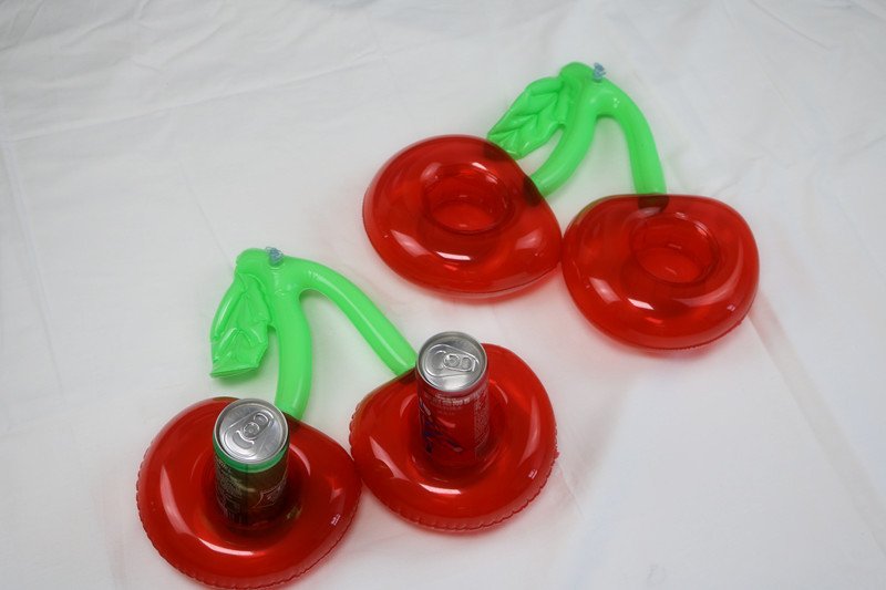 Red Cherry Shaped Inflatable Drink Holders For Pool Party Floating Accessories For Adults Kids Double Pack - 10