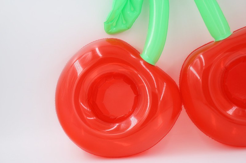 Red Cherry Shaped Inflatable Drink Holders For Pool Party Floating Accessories For Adults Kids Double Pack - 2