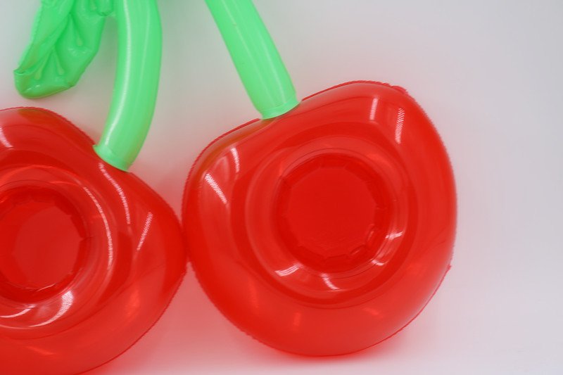Red Cherry Shaped Inflatable Drink Holders For Pool Party Floating Accessories For Adults Kids Double Pack - 3