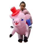 Child Inflatable Pink Piggy Costume Funny Party Cosplay Outfits - 2