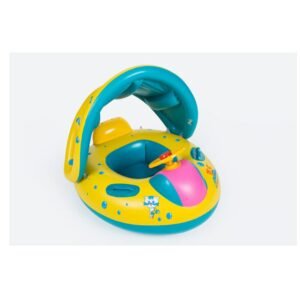 Children's Floating Row With Baby Swimming Boat Ring Children Water Inflatable Seat Awning Yacht