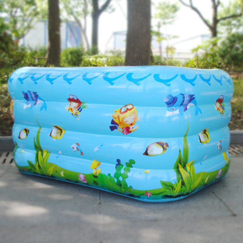 Kids Tropical Fish Design Inflatable Swimming Pool Rectangle Paddling Pool For Babies G2031 - 2