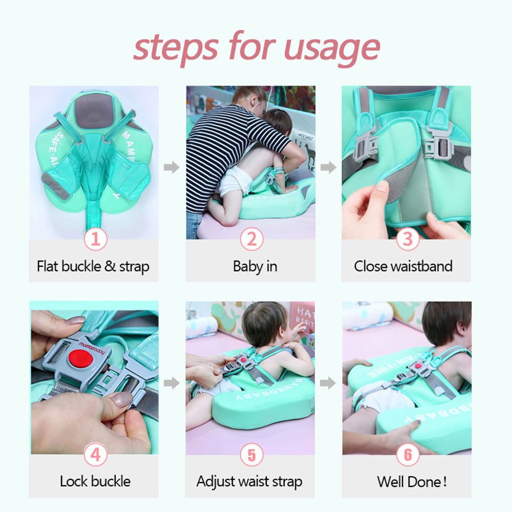 Adjustable Baby Swim Trainer Noninflatable Safe Floating Water Toy Solid Childrens Swimming Ring - 7 Adjustable Baby Swim Trainer Noninflatable Safe Floating Water Toy Solid Childrens Swimming Ring - 7