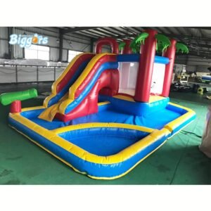 Chinese Inflatable Water Slide Bounce House With Pool Kids Game - 2