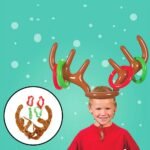 Christmas Inflatable Reindeer Antler Ring Toss Game Xmas Family Party Toys Toy