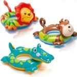 Christmas Summer Kids Child Cartoon Swim Ring Lion Monkey Crocodile Inflatable Swimming Boat Game Float Toys Water Pool Tube