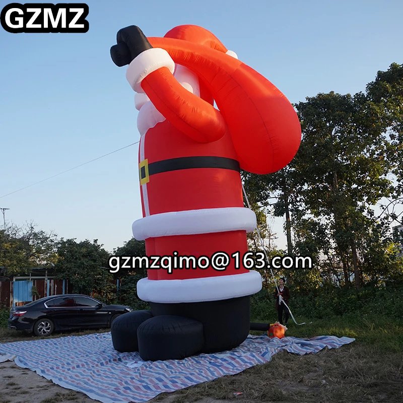 Jumbo Inflatable Santa Claus With Gift Bag Christmas Party Decor Festive Holiday Yard Ornament - 1