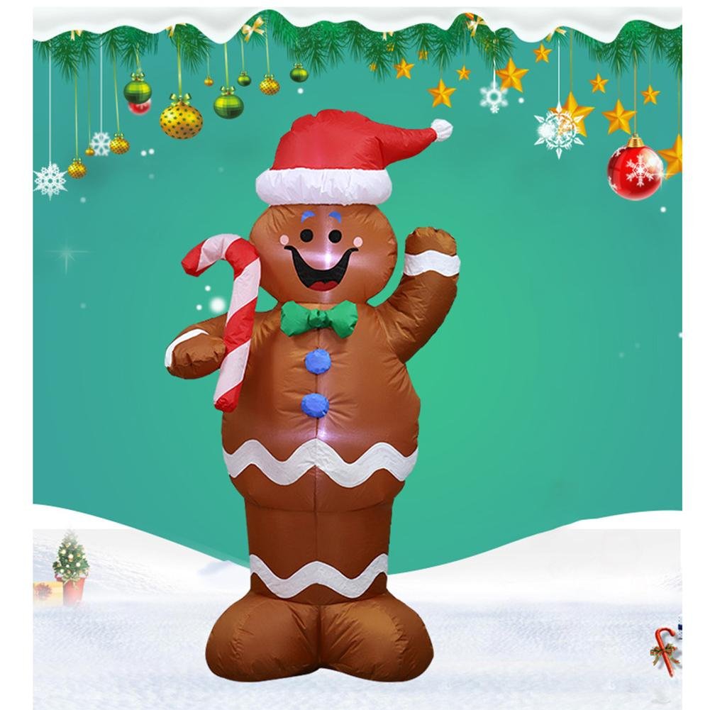 Led Christmas Inflatable Yard Decoration Indooroutdoor Gingerbread Man Cookie Airblown Display - 5
