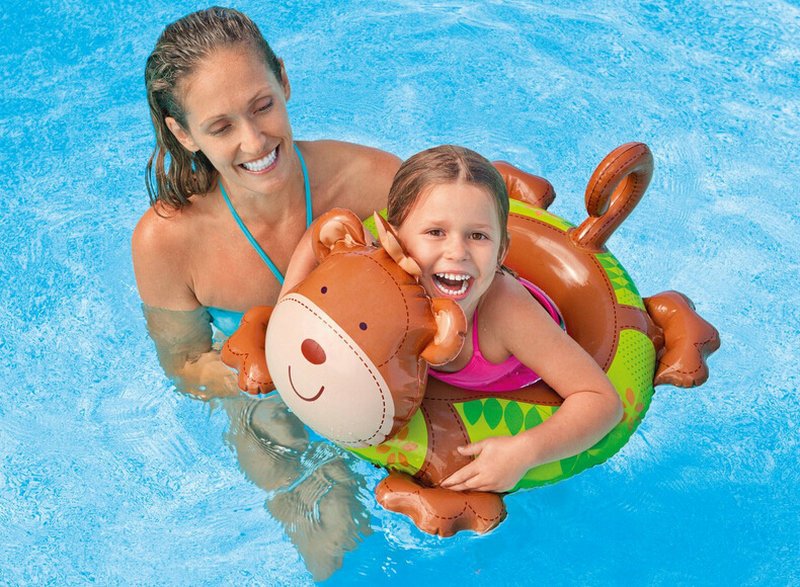 Inflatable Animal Swim Ring For Kids Summer Pool Float Toy With Cartoon Lion Monkey Crocodile Designs Water Game Tube For Childrens Swimming Fun - 2 Inflatable Animal Swim Ring For Kids Summer Pool Float Toy With Cartoon Lion Monkey Crocodile Designs Water Game Tube For Childrens Swimming Fun - 2