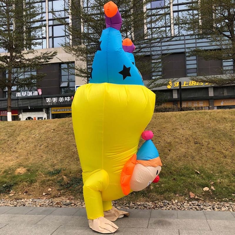 Adult Clown Inflatable Costume Funny Blowup Cosplay Party Outfit Hilarious Standout Fancy Dress - 1