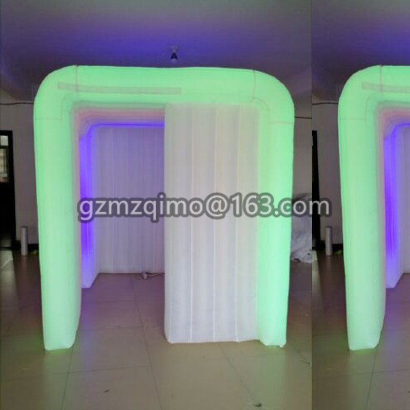 Portable Led Color Lighting Inflatable Photo Booth With Surrounding Strips And Builtin Fan - 1