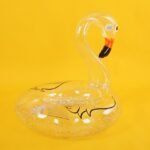 Confetti Holographic Glitter Inflatable Swan Swimming Circle Water Floating Island Summer Fun Pool Toys Adult Kids Ring - 5