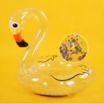 Confetti Holographic Glitter Inflatable Swan Swimming Circle Water Floating Island Summer Fun Pool Toys Adult Kids Ring - 6
