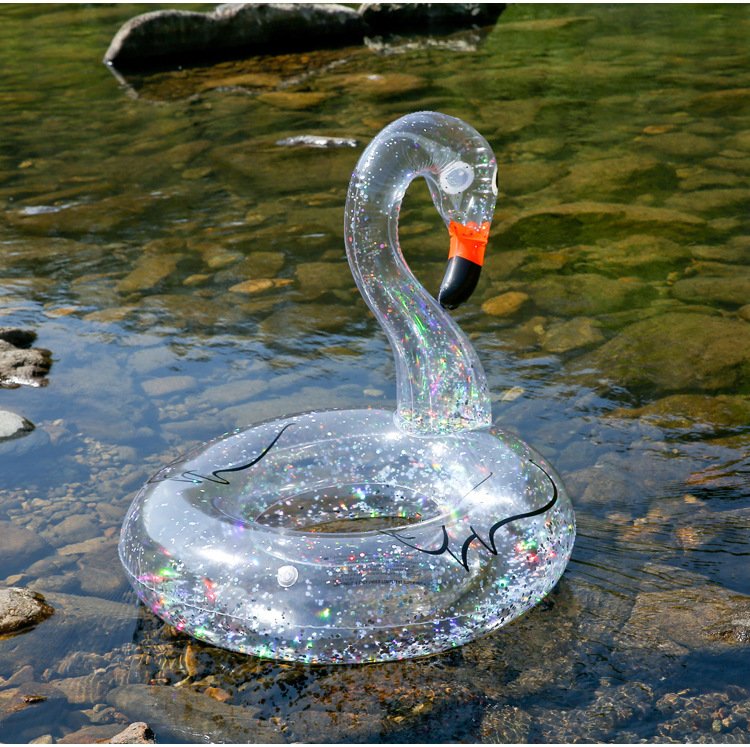 Summer Fun Inflatable Swan Swimming Circle Holographic Glitter Confetti Water Floating Island Pool Toy For Adults And Kids - 7 Summer Fun Inflatable Swan Swimming Circle Holographic Glitter Confetti Water Floating Island Pool Toy For Adults And Kids - 7