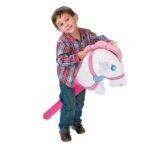 Currently Available Inflatable Hammer Long Wooden Club Horse Head Children Riding Stick Toy S - 4
