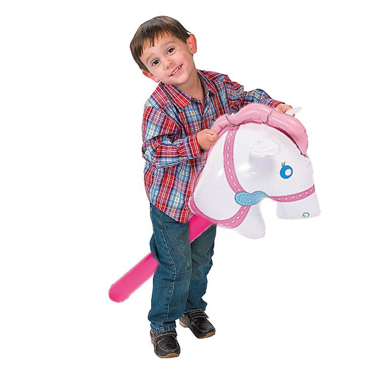 Inflatable Hammer Kids Riding Stick Toy Horse Head Design Durable Wooden Club Available Now - 6 Inflatable Hammer Kids Riding Stick Toy Horse Head Design Durable Wooden Club Available Now - 6