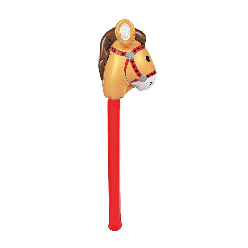 Inflatable Hammer Kids Riding Stick Toy Horse Head Design Durable Wooden Club Available Now - 1 Inflatable Hammer Kids Riding Stick Toy Horse Head Design Durable Wooden Club Available Now - 1