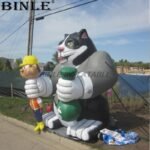 Custom Made 3mh Cool Giant Fat Inflatable Cat Cartoon For Advertising - 2