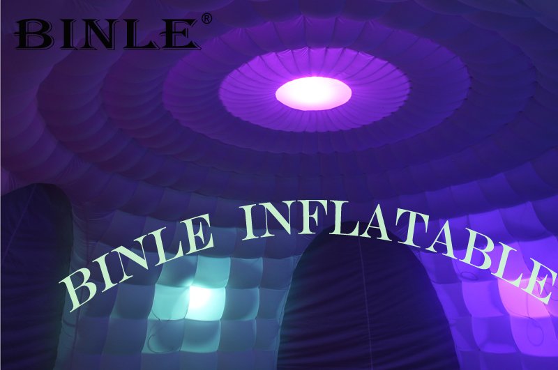 8m Custom Inflatable Igloo Dome Tent With 3 Tunnels For Camping And Party Events - 5 8m Custom Inflatable Igloo Dome Tent With 3 Tunnels For Camping And Party Events - 5