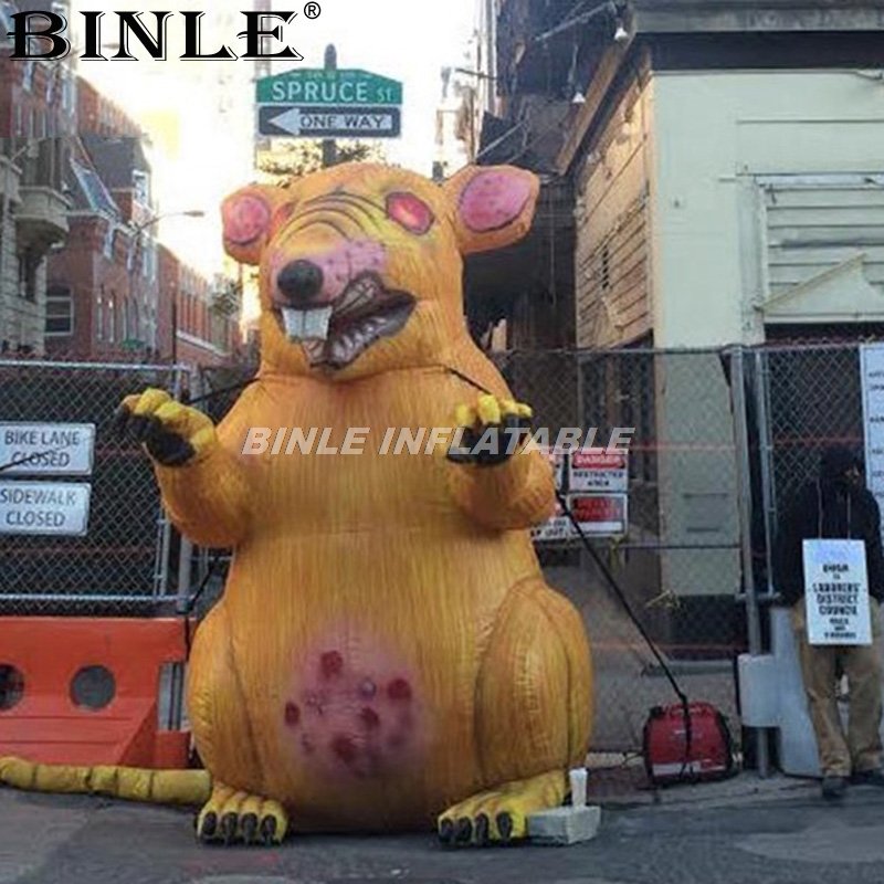 Custommade Yellow Inflatable Advertising Balloon Lifelike Mouserat Replica For Promotions And Events - 2 Custommade Yellow Inflatable Advertising Balloon Lifelike Mouserat Replica For Promotions And Events - 2