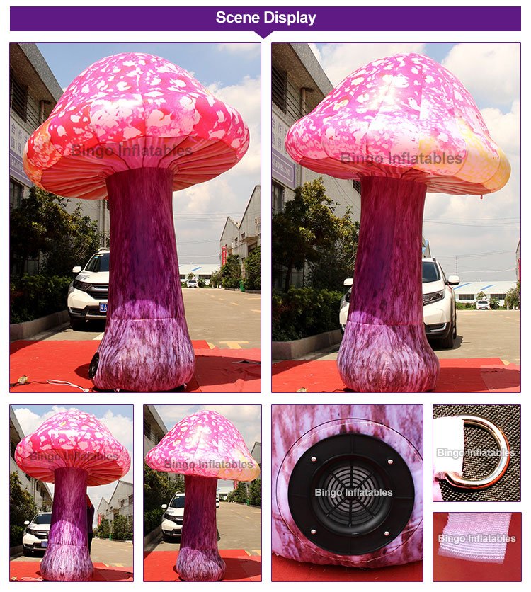 3mh Giant Inflatable Mushroom With Led Lights Customizable Size Garden Decor Fancy Design Toy - 2
