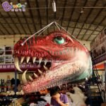 Customized 1 5m Length Big Inflatable Dinosaur Head Model Toys - 5