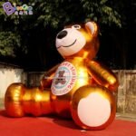 Customized 5x4 Meters Giant Inflatable Golden Bear Mascot For Decoration Toys - 4