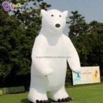 Customized 6m Height Inflatable Giant Polar Bear Airblown Stand White For Display Toys - 3