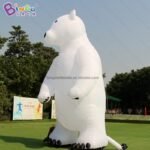 Customized 6m Height Inflatable Giant Polar Bear Airblown Stand White For Display Toys - 4