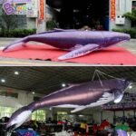 Customized 6m Length Giant Inflatable Whale Swimming 20 Feet Toys - 3