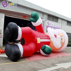 Customized 8 Meters Inflatable Santa On The Building Large Sitting Type Claus Balloon Toys - 2