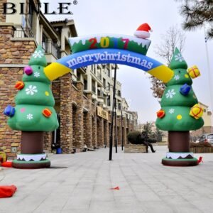 Customized Giant Party Decoration Archway Xmas Holiday Inflatable Christmas Tree Arch For Road - 2
