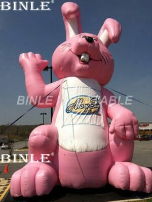 Customized Attractive Pink Inflatable Easter Bunny Large Cartoon Characters For Events Decoration - 2